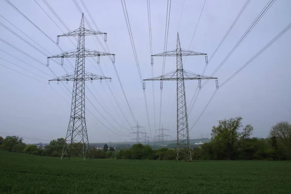Centrales Électriques Dans Pré Près Andernach Rhénanie Palatinat — Photo