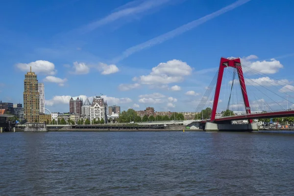 Europa Países Bajos Puente Willems Ciudad Rotterdam —  Fotos de Stock