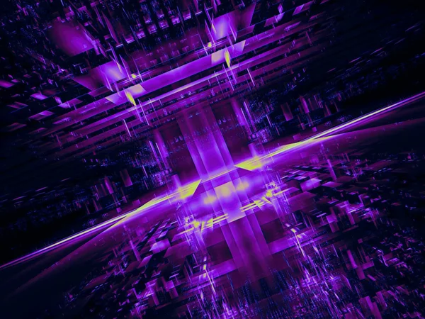 Absztrakt Futurisztikus Háttér Lila Portál Űrállomás Vagy Szokatlan Datacenter Számítógéppel — Stock Fotó