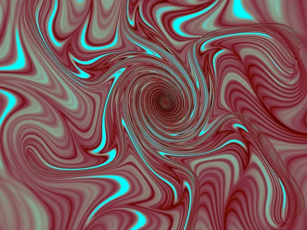 나선형 창백한 빨간색과 아쿠아 프랙탈 추상컴퓨터 이미지 프랙탈 디지털 대리석 — 스톡 사진
