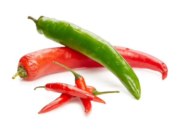 Chiles Picantes Aislados Sobre Fondo Blanco — Foto de Stock