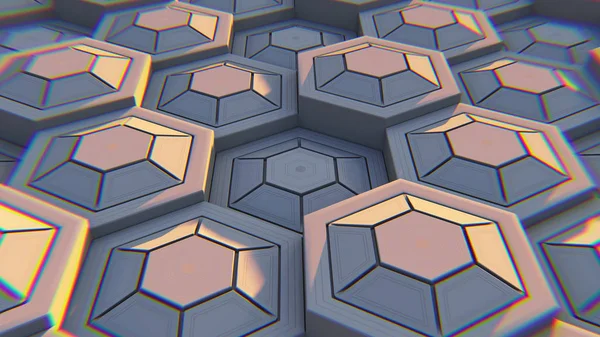 Witte Geometrische Hexagonale Abstracte Achtergrond Illustratie — Stockfoto