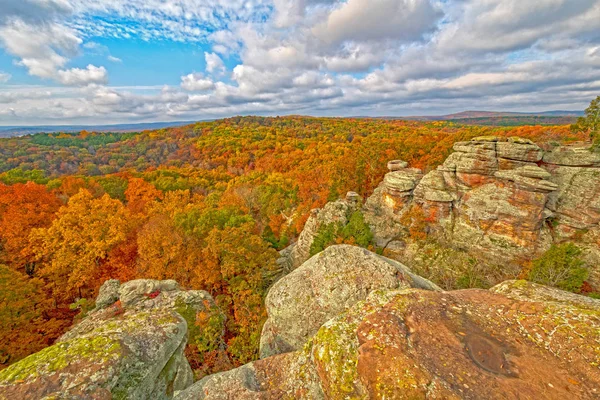 Sonniger Himmel Und Herbstfarben Garten Der Götter Shawnee National Forest — Stockfoto