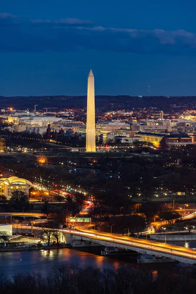 Vista Aérea Del Paisaje Urbano Washington Desde Arlington Virginia Usa — Foto de Stock