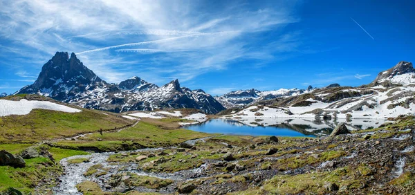 Pohled Pic Midi Ossau Jarní Době Francouzská Pyreneje — Stock fotografie
