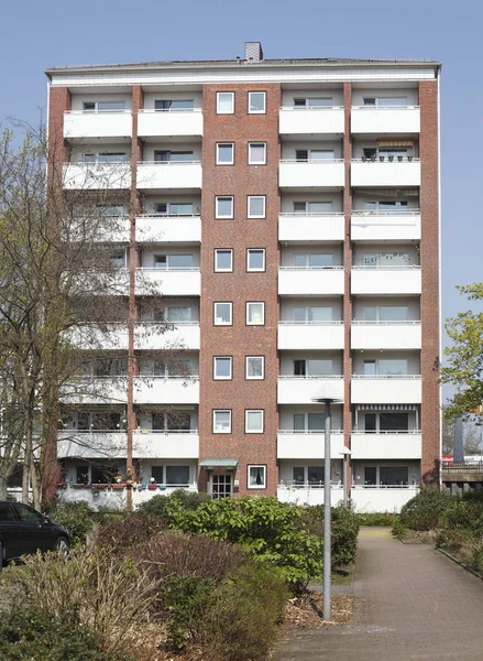 Wohnhaus Aus Backstein Mehrfamilienhaus Bremen Deutschland — Stockfoto
