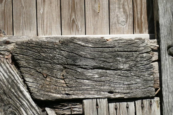 Серые Бревна Деревянной Двери Германия Европа — стоковое фото