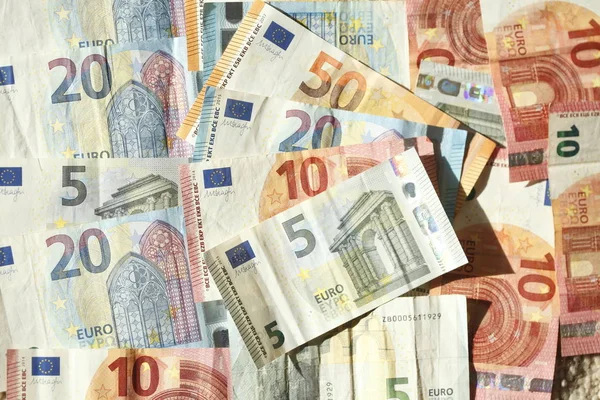 Billetes Banco Con Diez Billetes Euro Billetes Banco Euros Alemania — Foto de Stock