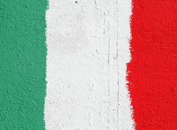 Italská Vlajka Namalovaná Kamenné Zdi Evropa — Stock fotografie