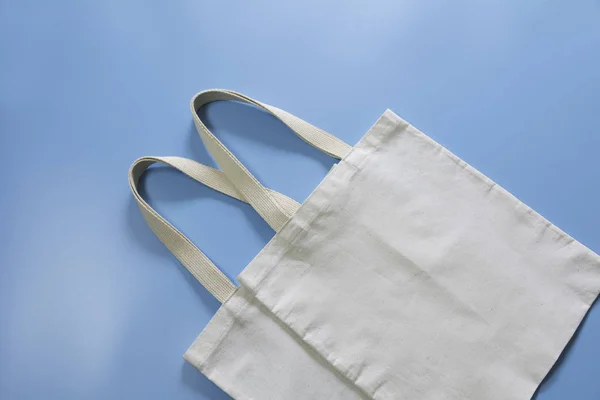 White Tote Bag Canvas Fabric Cloth Shopping Sack Mockup Copy — Stock Photo, Image