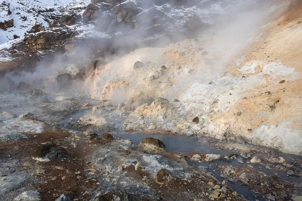 Sources Thermales Seltun Caractéristique Géologique Islande Europe — Photo