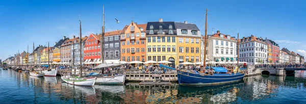 Vista Panoramica Nyhavn Copenhagen Denmark — Foto Stock