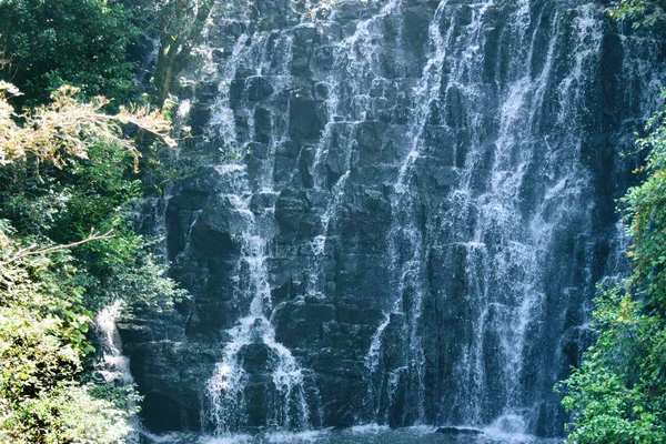 Waterfall Water Cascade Streams Falling Mountain Rocks Natural Seasonal Travel — Stock Photo, Image