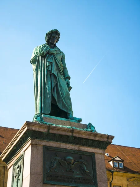 Schiller Memorial Schillerplatz Stuttgart Baden Wuerttemberg — Stock Photo, Image