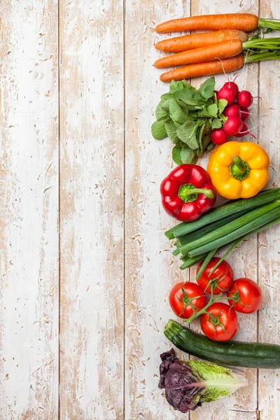 Fresh Healthy Organic Vegetables Rustic Background — Stock Photo, Image