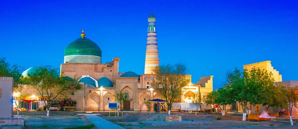 Itchan Kala Történelmi Építészete Khiva Városának Falazott Belvárosa Üzbegisztán Unesco — Stock Fotó