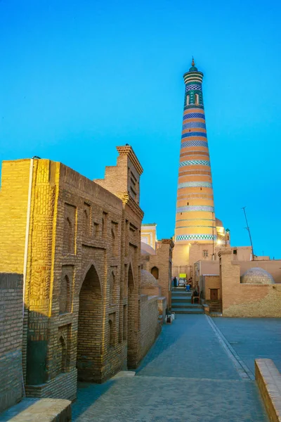 Historická Architektura Itchan Kala Obehnané Vnitřní Město Města Khiva Uzbekistán — Stock fotografie