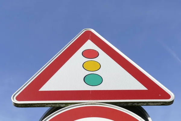 Дорожній Знак Світлофор Світлофор — стокове фото