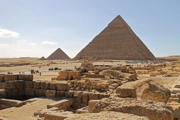 Pirâmides Egípcias Planalto Gizé Património Mundial Unesco — Fotografia de Stock