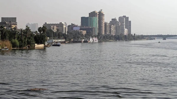 Rivier Nijl Landschap Dag Caïro Egypte — Stockfoto