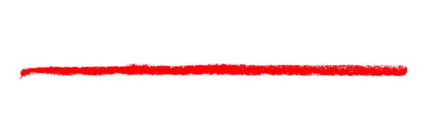 Izolacja Długi Ręcznie Malowane Kreda Pasek Kolorze Czerwonym Białym Tle — Zdjęcie stockowe