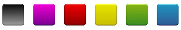 Zestaw Pustych Przycisków Czarny Fioletowy Czerwony Żółty Zielony Niebieski — Zdjęcie stockowe