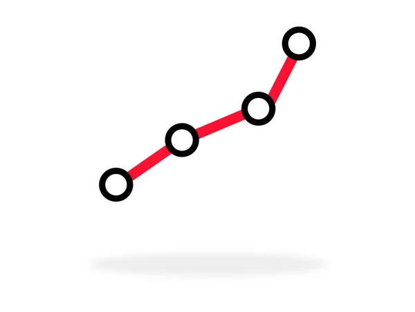 Chart Icon Red Black Colors Showing Symbol Success Line Stations — Stock Photo, Image