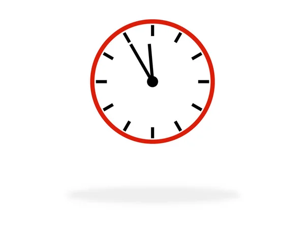 Ícone Relógio Com Cor Vermelha Preta Mostrando Minutos Antes Símbolo — Fotografia de Stock