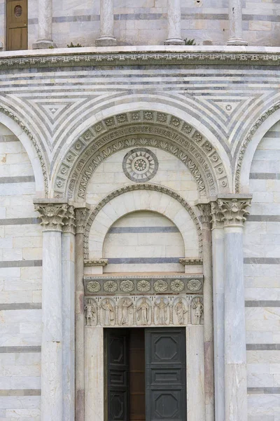 Pise Baptistère Saint Jean Détails Décoratifs Façade Piazza Del Duomo — Photo