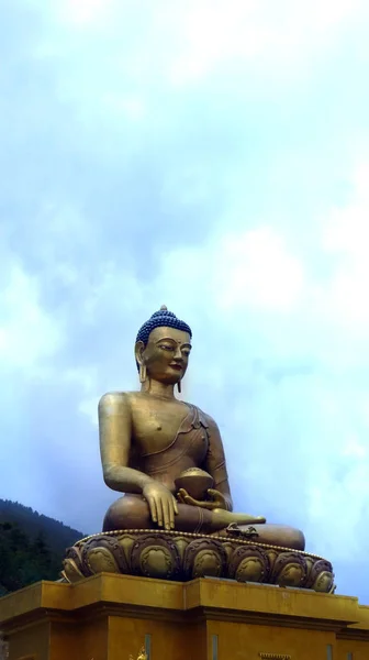Buddha Dordenma Legmagasabb Buddha Szobor Tornyosul Egy Gyönyörű Értéket Thimpu — Stock Fotó