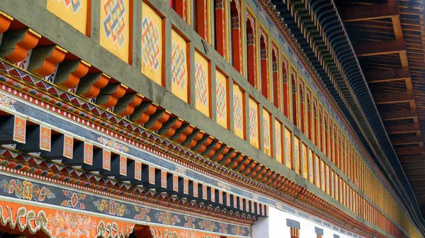 Bela Arquitetura Mosteiro Budista Longo Corredor Thimpu Butão — Fotografia de Stock