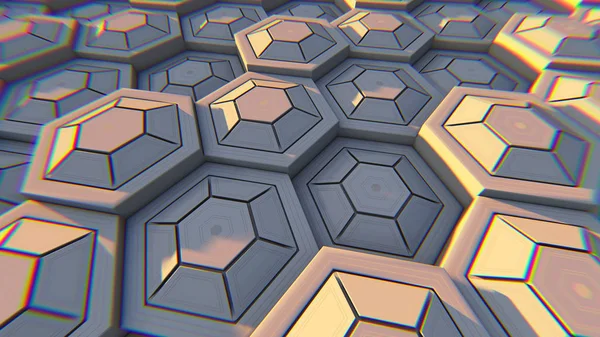 Witte Geometrische Hexagonale Abstracte Achtergrond Illustratie — Stockfoto