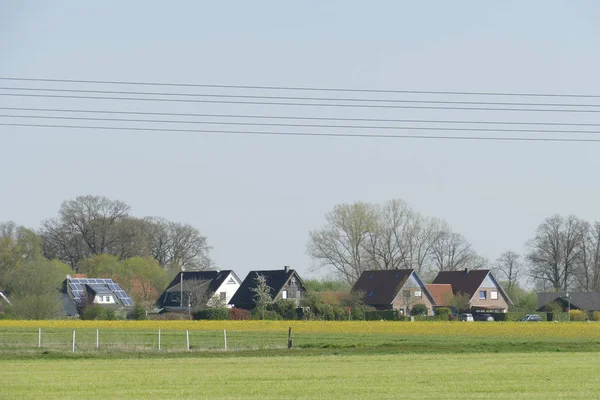 Edifícios Residenciais Modernos Casas Unifamiliares Campos Baixa Saxônia Alemanha Europa — Fotografia de Stock