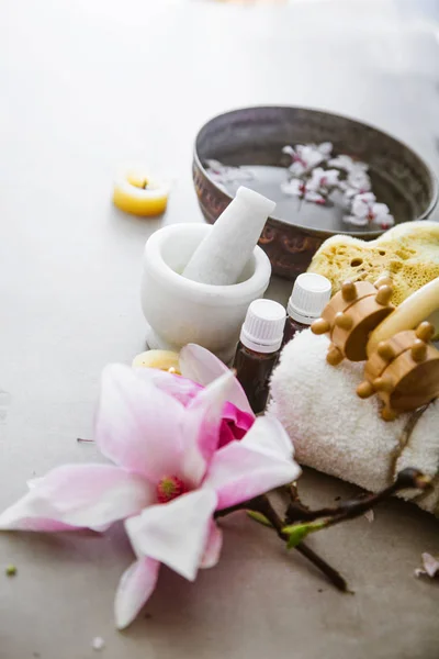 스러운 개념이죠 Dayspa 화장품 온천과 — 스톡 사진