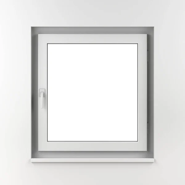 Pvc Weißes Fenster Weißer Wand — Stockfoto