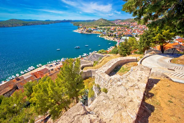 Vista Costa Cidade Sibenik Região Dalmácia Croácia — Fotografia de Stock