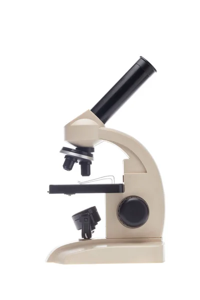 Mikroskop Beyaz Arka Planda Izole Edilmiş Bilim Ekipmanları — Stok fotoğraf