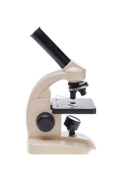 Mikroskop Beyaz Arka Planda Izole Edilmiş Bilim Ekipmanları — Stok fotoğraf