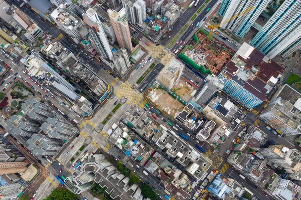 Sham Shui Hong Kong Květen 2019 Pohled Shora Dolů Město — Stock fotografie