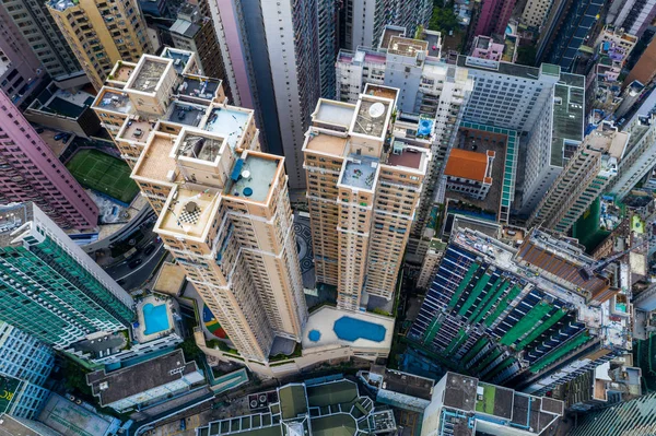 Central Hong Kong Abril 2019 Vista Superior Ciudad Compacta Hong —  Fotos de Stock