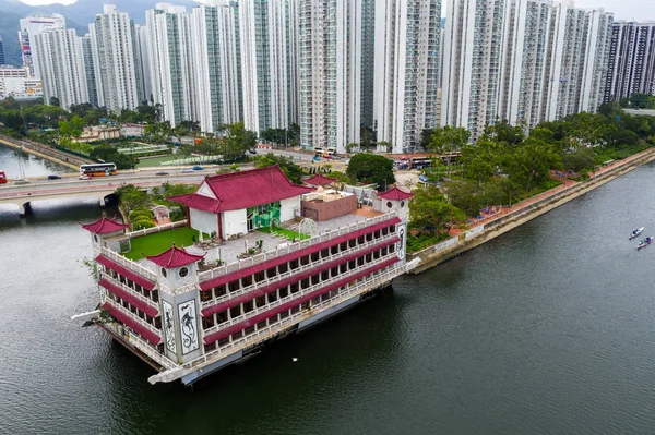 Sha Tin Hong Kong May 2019 Aerial View Restaurant River — стокове фото