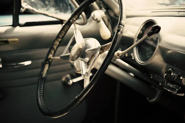 Vintage Τιμόνι Αυτοκινήτου — Φωτογραφία Αρχείου