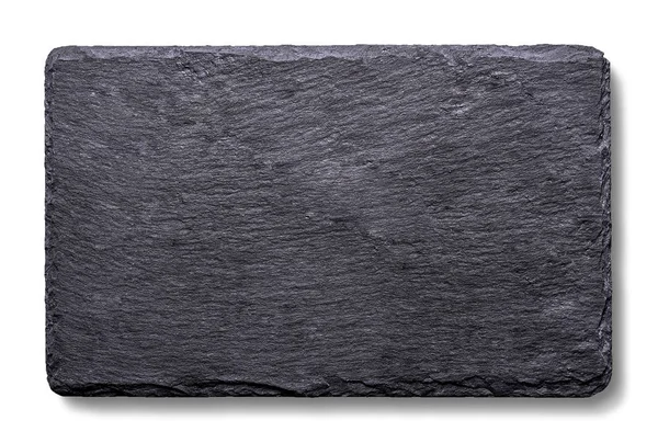 Piece Black Slate Isolated White Background — Stock Photo, Image