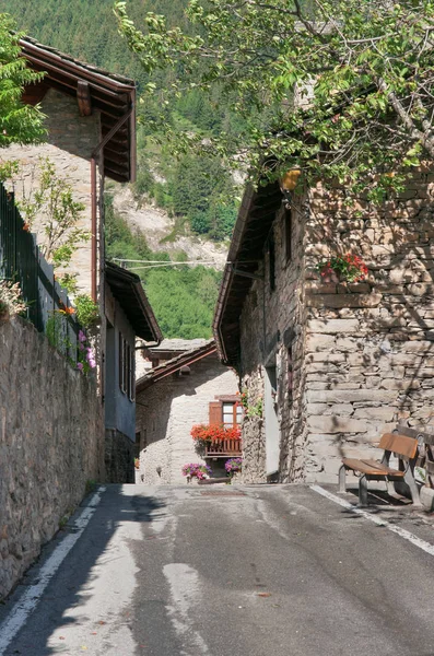 Small Ancient Village Verrand Courmayeur Italy — Stock Photo, Image