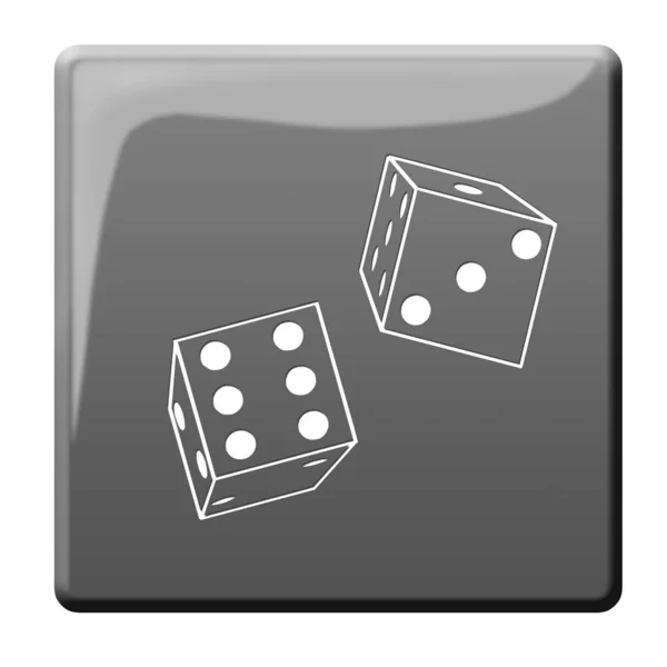 Gambling Button Cast Dice — Stock Photo, Image