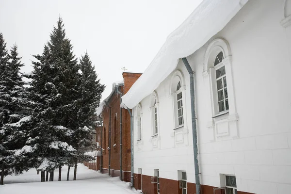 Zasněžený Kostel Leden 2007 Novosibirsk Sibiř — Stock fotografie