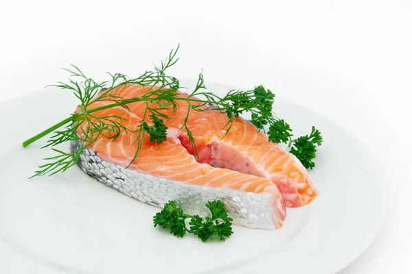 Appetitlich Lachsfischfleisch Meeresfrüchte — Stockfoto