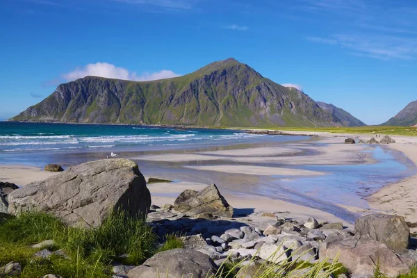 Lofoten Tle Krajobrazu Przyrody — Zdjęcie stockowe