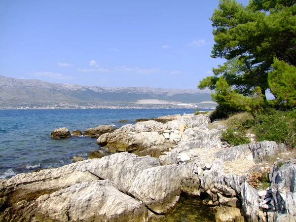 Vista Dalla Spaccatura Verso Trogir Croazia — Foto Stock