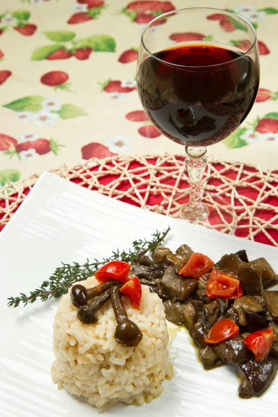 Risotto Tomaotes Mushrooms — Stock Photo, Image